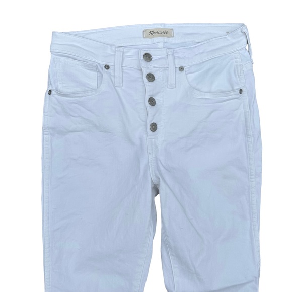 Madewell High-Rise Skinny Jeans in Pure White: Step-Hem Edition Women Stretch 27 - Picture 5 of 13